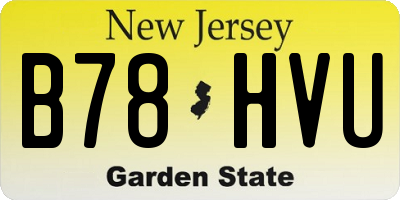 NJ license plate B78HVU