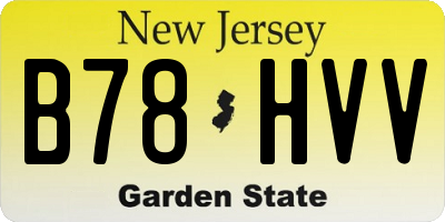 NJ license plate B78HVV