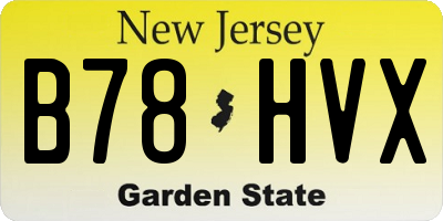 NJ license plate B78HVX