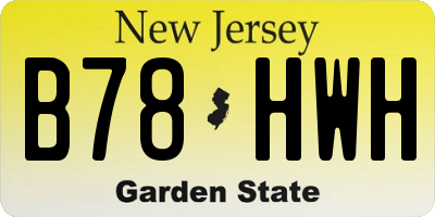 NJ license plate B78HWH