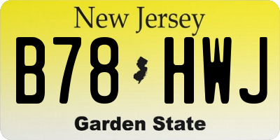 NJ license plate B78HWJ
