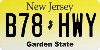 NJ license plate B78HWY