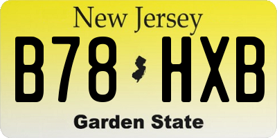 NJ license plate B78HXB