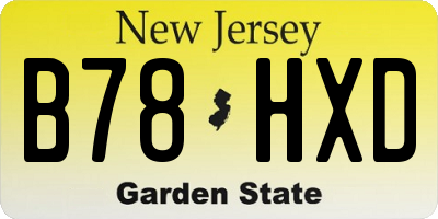 NJ license plate B78HXD