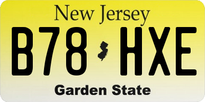 NJ license plate B78HXE
