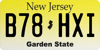 NJ license plate B78HXI