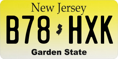 NJ license plate B78HXK