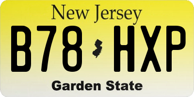 NJ license plate B78HXP