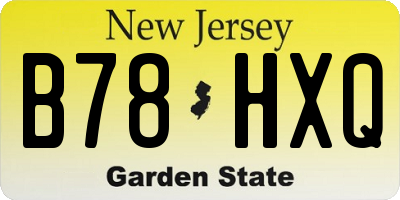 NJ license plate B78HXQ