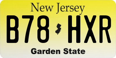 NJ license plate B78HXR