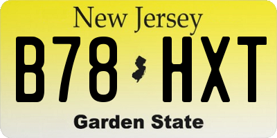 NJ license plate B78HXT