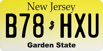 NJ license plate B78HXU