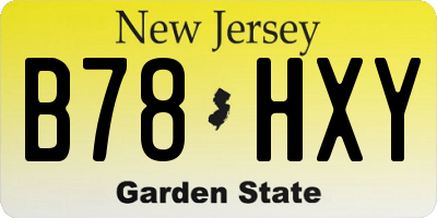 NJ license plate B78HXY