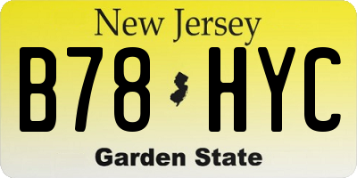 NJ license plate B78HYC