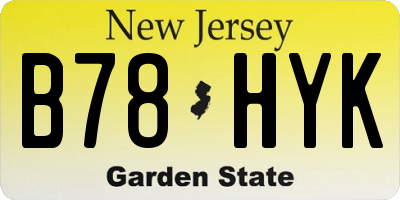 NJ license plate B78HYK