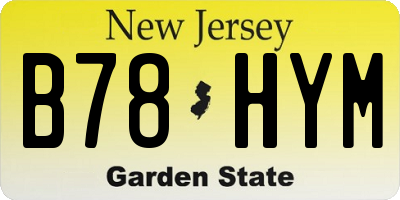 NJ license plate B78HYM