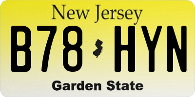 NJ license plate B78HYN