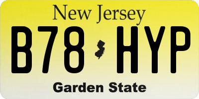 NJ license plate B78HYP