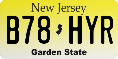 NJ license plate B78HYR
