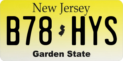 NJ license plate B78HYS