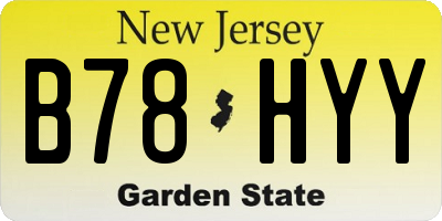 NJ license plate B78HYY