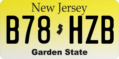 NJ license plate B78HZB