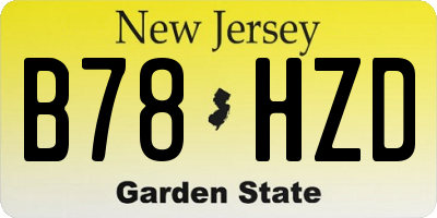 NJ license plate B78HZD