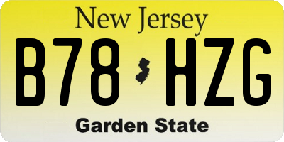 NJ license plate B78HZG