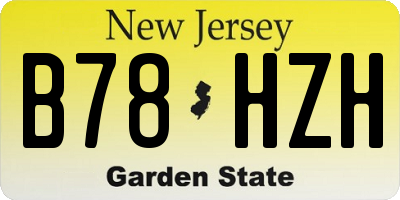 NJ license plate B78HZH