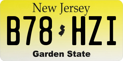 NJ license plate B78HZI