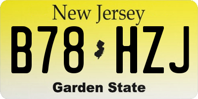 NJ license plate B78HZJ