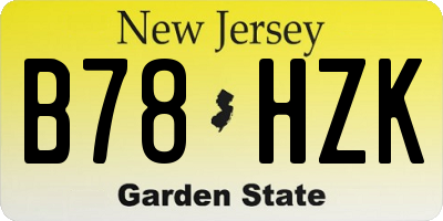 NJ license plate B78HZK