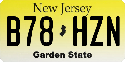 NJ license plate B78HZN
