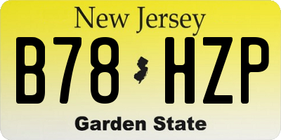 NJ license plate B78HZP