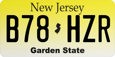 NJ license plate B78HZR
