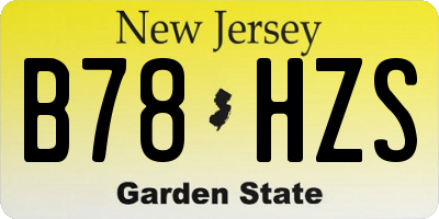 NJ license plate B78HZS