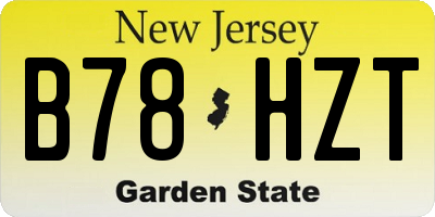 NJ license plate B78HZT