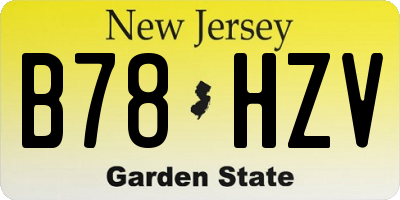 NJ license plate B78HZV