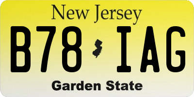 NJ license plate B78IAG