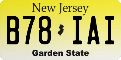 NJ license plate B78IAI