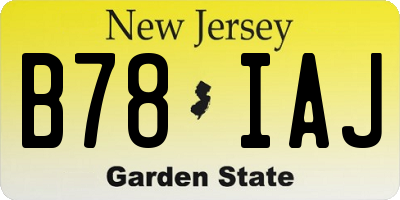 NJ license plate B78IAJ