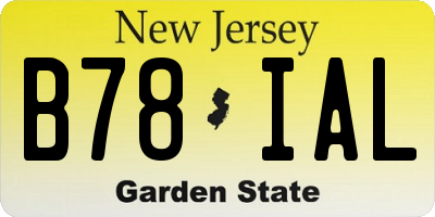 NJ license plate B78IAL