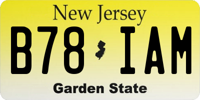 NJ license plate B78IAM