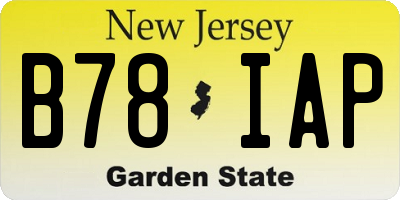 NJ license plate B78IAP