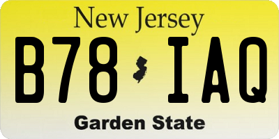 NJ license plate B78IAQ
