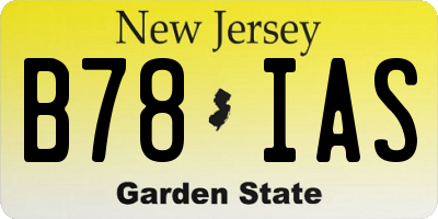 NJ license plate B78IAS