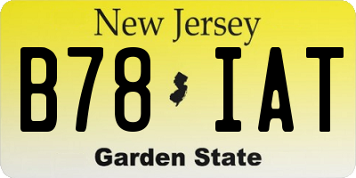 NJ license plate B78IAT