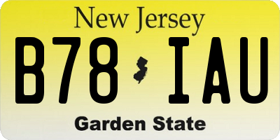 NJ license plate B78IAU