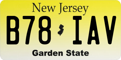 NJ license plate B78IAV