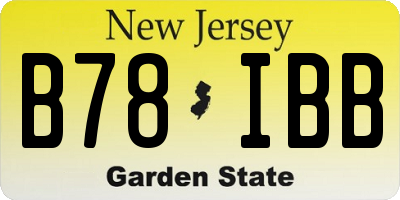 NJ license plate B78IBB